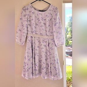 High Quality Japanese Floral Dress in Purple